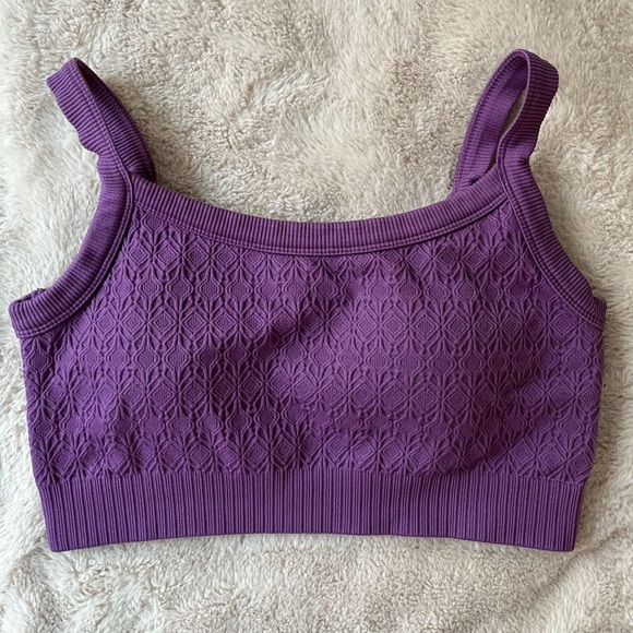 NWOT JoyLab Textured Seamless Bra Mulberry Purple Size M - Picture 1 of 10